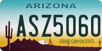 AZ license plate ASZ5060