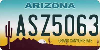 AZ license plate ASZ5063