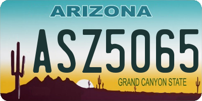 AZ license plate ASZ5065