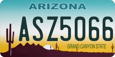 AZ license plate ASZ5066