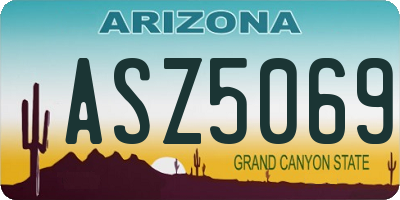 AZ license plate ASZ5069