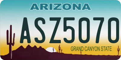 AZ license plate ASZ5070