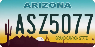 AZ license plate ASZ5077