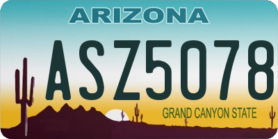AZ license plate ASZ5078