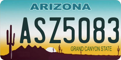AZ license plate ASZ5083