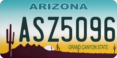 AZ license plate ASZ5096
