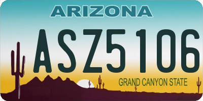 AZ license plate ASZ5106