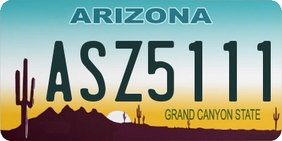 AZ license plate ASZ5111