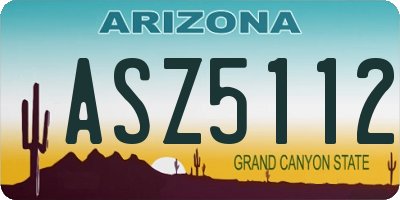 AZ license plate ASZ5112
