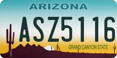 AZ license plate ASZ5116