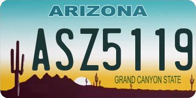 AZ license plate ASZ5119