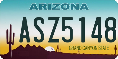 AZ license plate ASZ5148