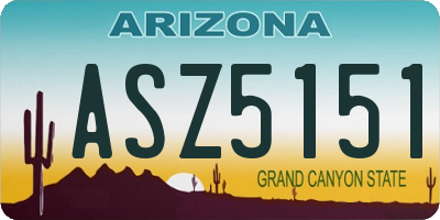 AZ license plate ASZ5151