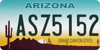 AZ license plate ASZ5152