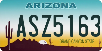 AZ license plate ASZ5163