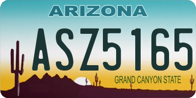 AZ license plate ASZ5165