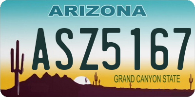AZ license plate ASZ5167