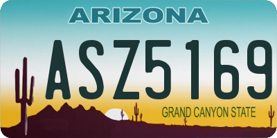 AZ license plate ASZ5169