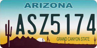 AZ license plate ASZ5174