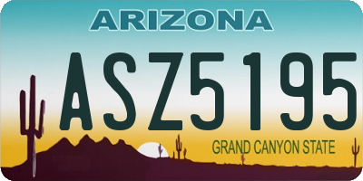 AZ license plate ASZ5195