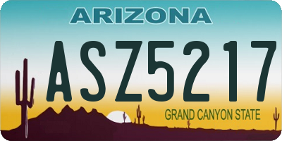 AZ license plate ASZ5217