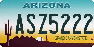 AZ license plate ASZ5222