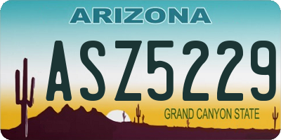 AZ license plate ASZ5229