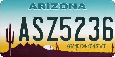 AZ license plate ASZ5236
