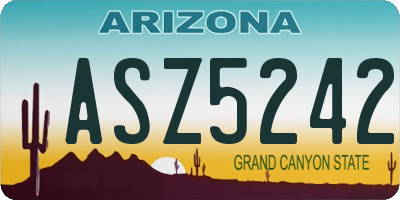AZ license plate ASZ5242