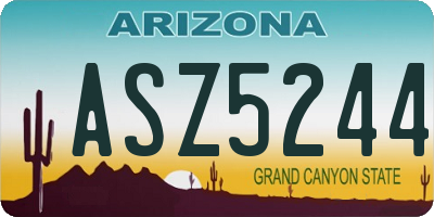 AZ license plate ASZ5244