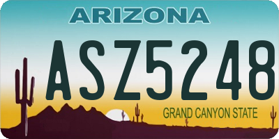 AZ license plate ASZ5248