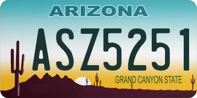 AZ license plate ASZ5251