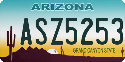 AZ license plate ASZ5253