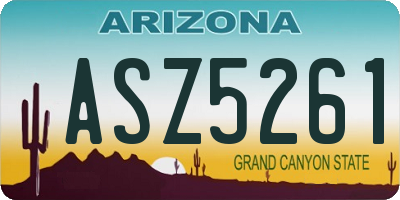 AZ license plate ASZ5261