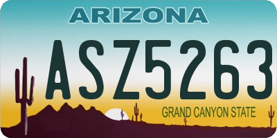 AZ license plate ASZ5263