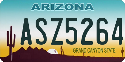 AZ license plate ASZ5264