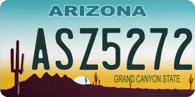 AZ license plate ASZ5272