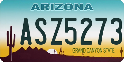 AZ license plate ASZ5273