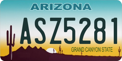 AZ license plate ASZ5281