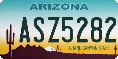 AZ license plate ASZ5282