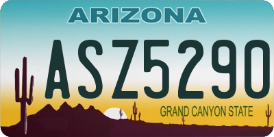 AZ license plate ASZ5290