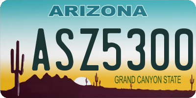 AZ license plate ASZ5300