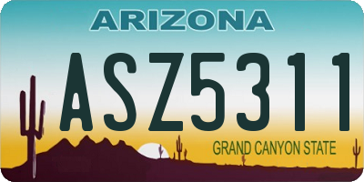 AZ license plate ASZ5311