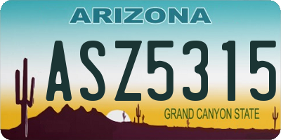 AZ license plate ASZ5315