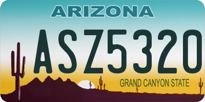 AZ license plate ASZ5320
