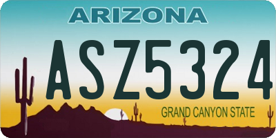 AZ license plate ASZ5324