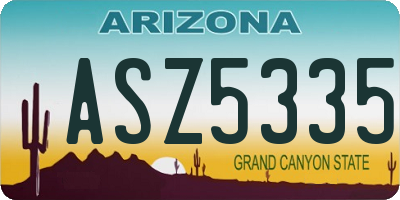AZ license plate ASZ5335