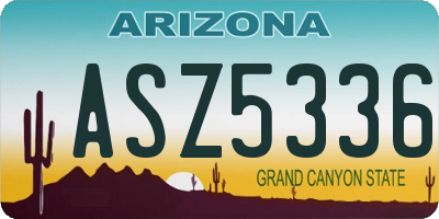 AZ license plate ASZ5336