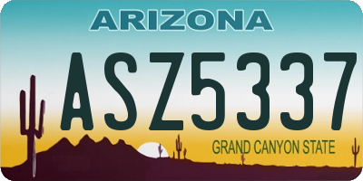 AZ license plate ASZ5337