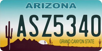 AZ license plate ASZ5340